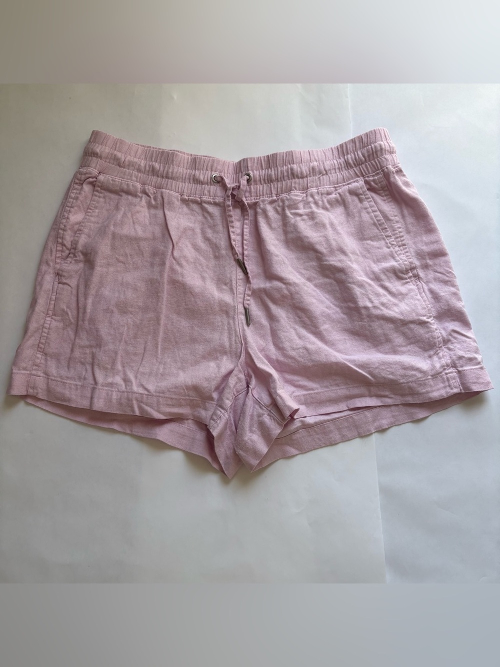 Gap Women’s Pink Drawstring Linen-Blend Shorts 3 inch inseam